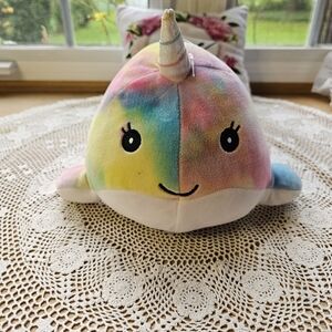 Squishmallows Rainbow Tie Bye Narwhal